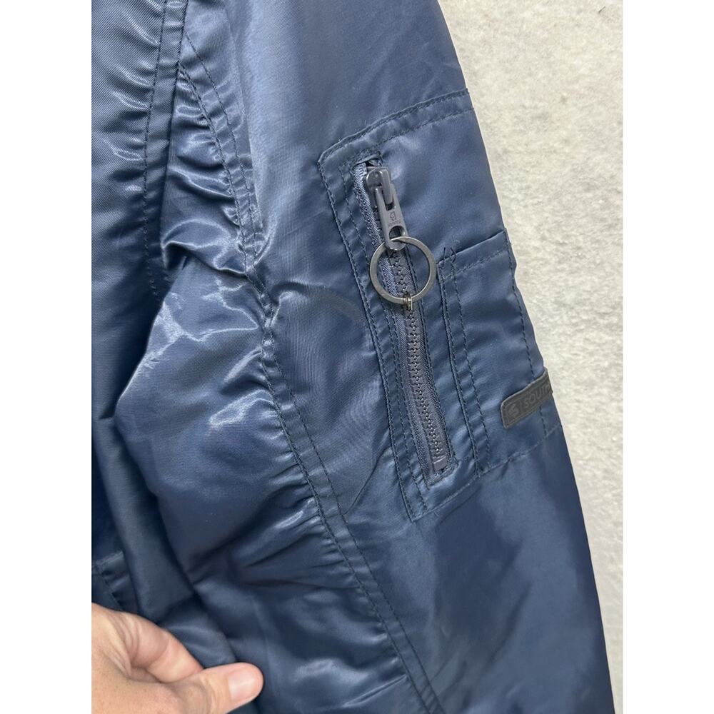 Southpole Mens Bomber Jacket Size Large Full Zip Navy Blue - Picture 3 of 8